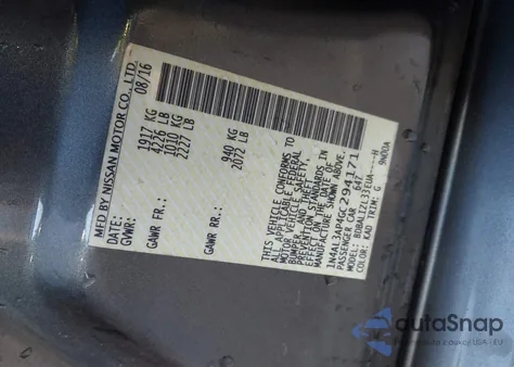 2016 Nissan Altima 2.5 Sv z USA, uszkodzony, nr VIN 1N4AL3AP4GC294171